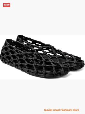 Mesh Ballet Flats Woven Hollow Mary Jane PU Slip On